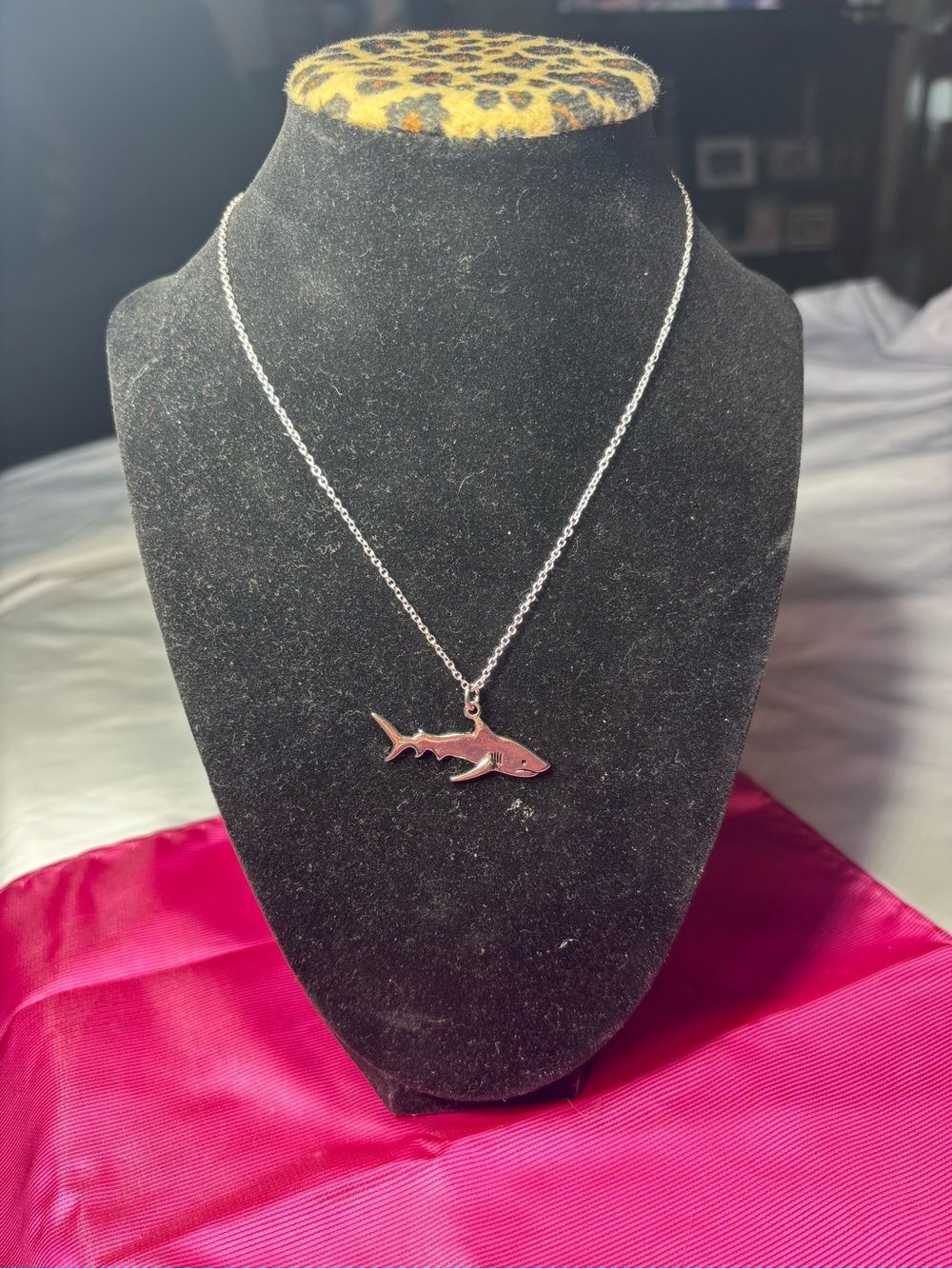 New Silver Shark Pendant Necklace